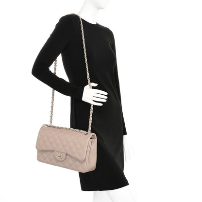 Chanel Caviar Quilted Jumbo Double Flap Beige 2 of 8