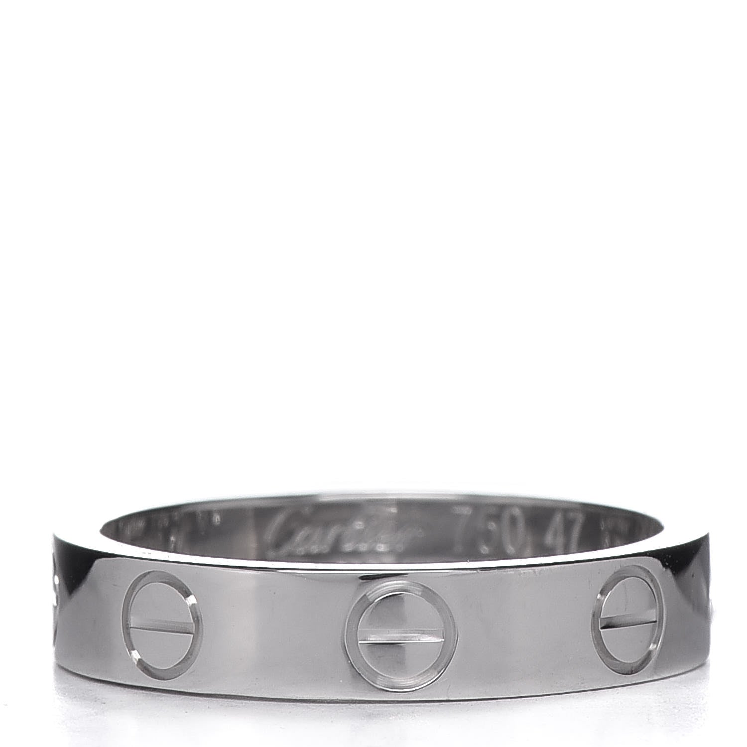 Cartier 18K White Gold 3.5mm LOVE Wedding Band Ring 47 4 1 of 4