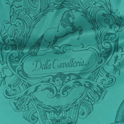 Hermes Silk Della Cavalleria Scarf 70 Vert White 6 of 6