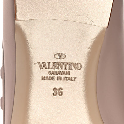Valentino Garavani Calfskin Lacquered Monochrome Rockstud Ballerina Flats 36 Poudre 6 of 9