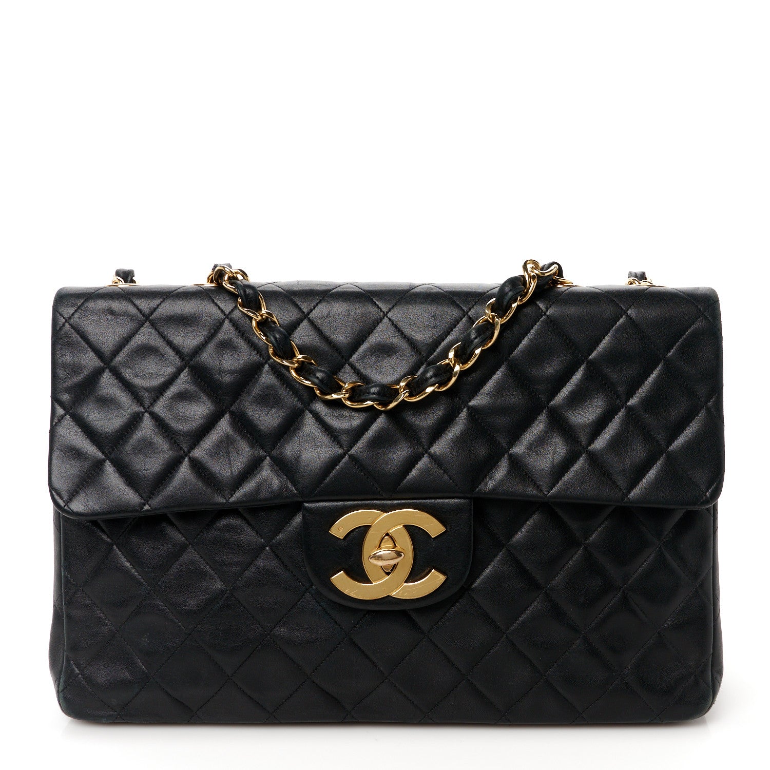 Chanel Lambskin Quilted XL Jumbo Single Flap Black 1 of 16