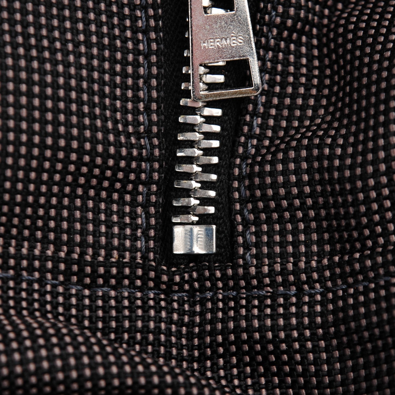 Hermes Canvas Herline MM Tote Grey 7 of 14