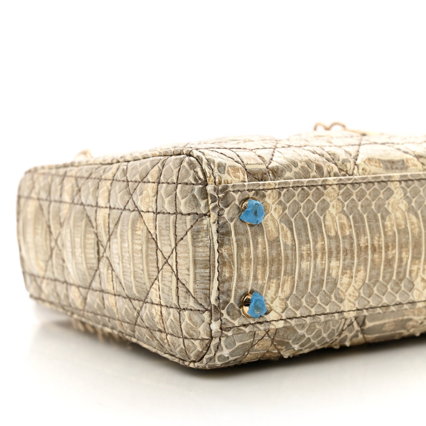 Snakeskin Cannage Mini Lady Dior Beige