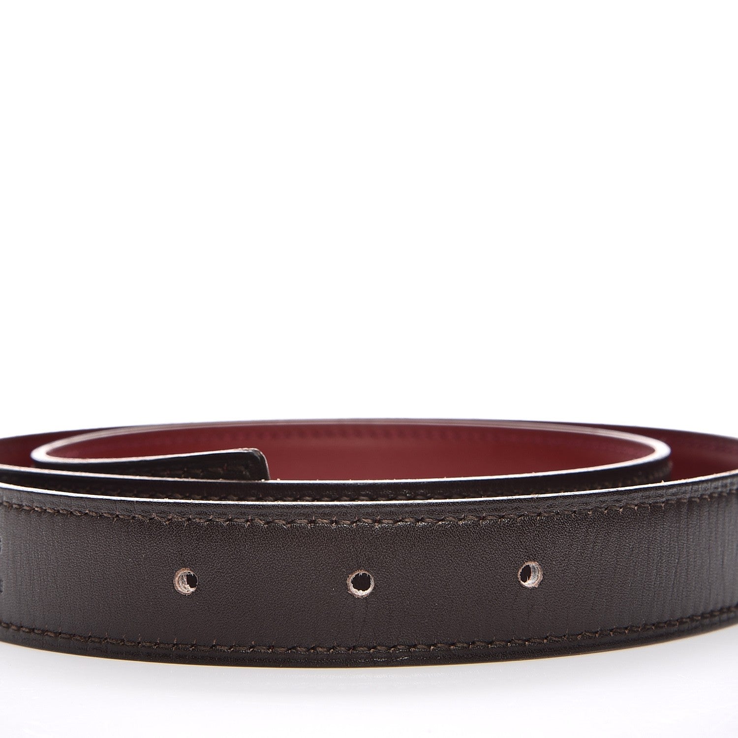 Hermes Box Chamonix 24mm Belt Strap 75 Chocolate Rouge H 4 of 6