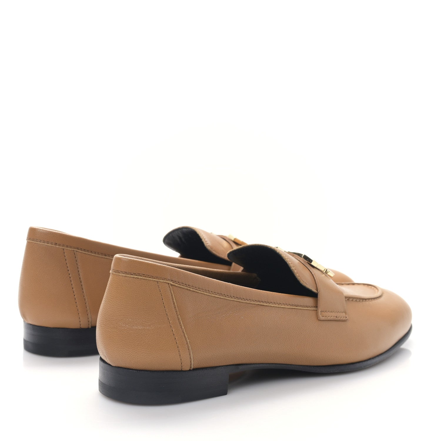 Hermes Goatskin Womens Paris Loafers 37 Naturel 4 of 8