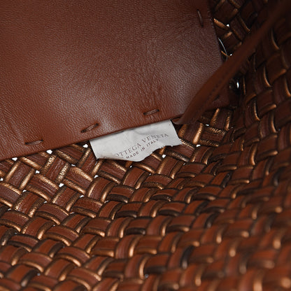 Bottega Veneta Metallic Intrecciato Nappa Medium Cabat Brown Gold 7 of 10