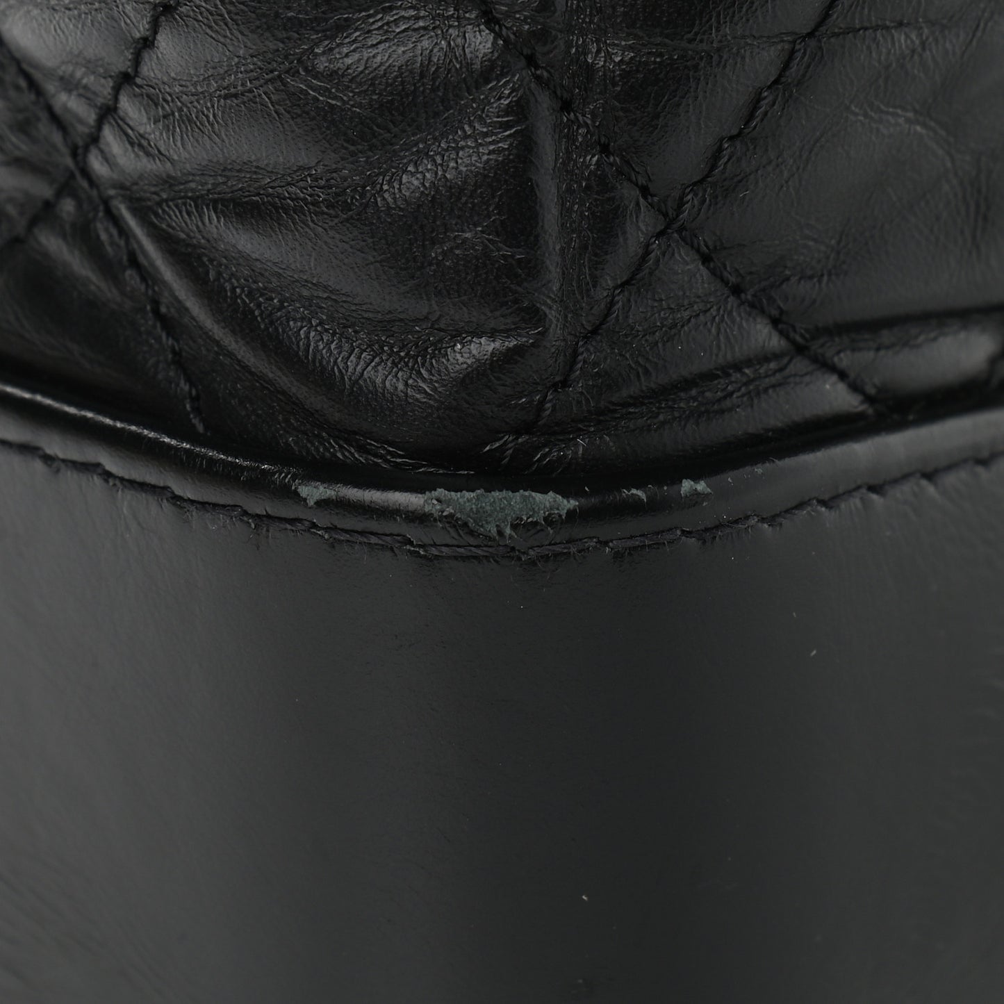 Aged Calfskin Quilted Gabrielle Backpack Black