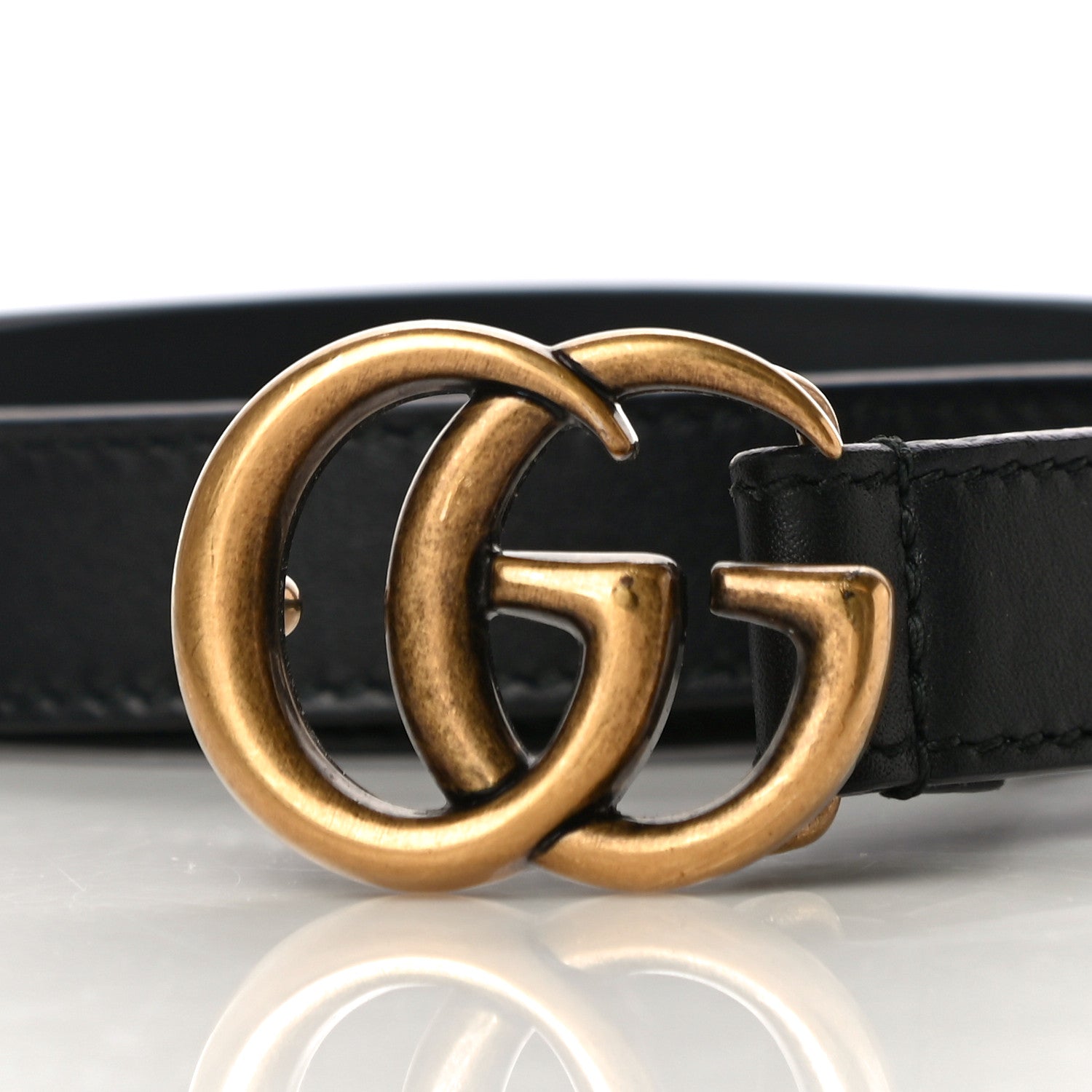 Gucci Calfskin Double G 20mm Belt 80 32 Black 2 of 8