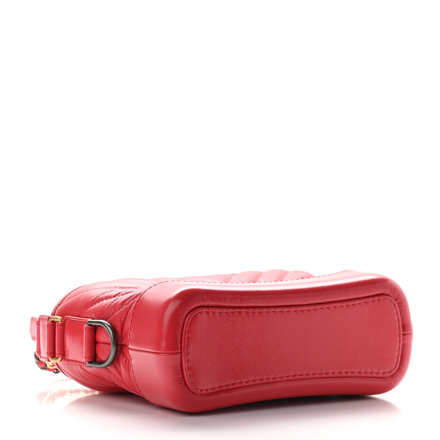 Aged Calfskin Chevron Quilted Small Gabrielle Hobo Red