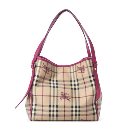 Burberry Haymarket Check Small Canterbury Tote Magenta 1 of 11