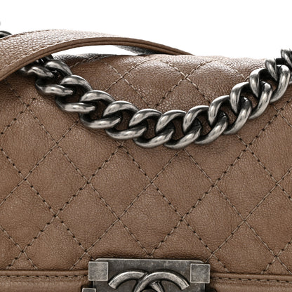 Chanel Metallic Calfskin Quilted Small Boy Flap Taupe 8 of 11