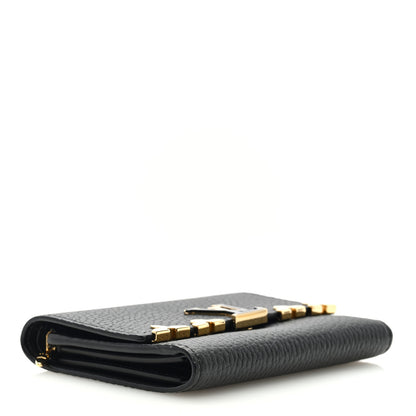 Louis Vuitton Taurillon Embellished Capucines Compact Wallet Black 3 of 6