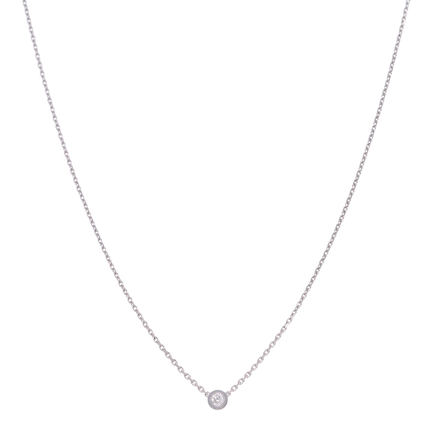 18K White Gold Diamond XS D'Amour Pendant Necklace