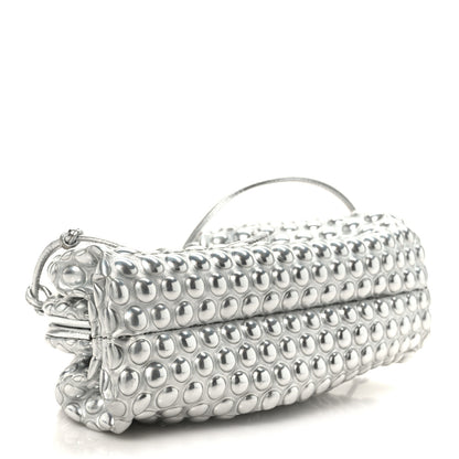 Bottega Veneta Metallic Fabric Bubble Wrap The Mini Pouch Silver 4 of 9