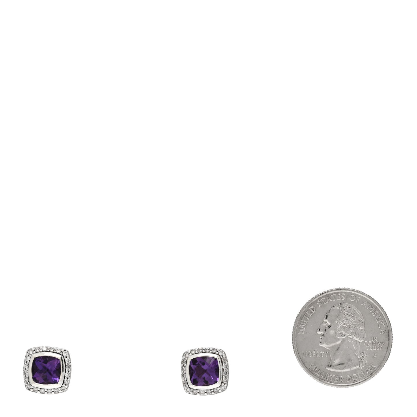 Sterling Silver Diamond Lavender Amethyst 11mm Albion Earrings
