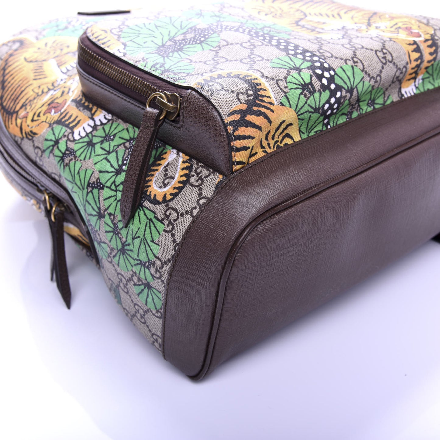 GG Supreme Monogram Bengal Web Day Backpack Beige Yard