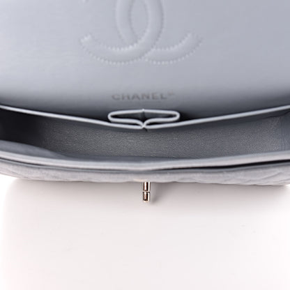 Chanel Iridescent Caviar Quilted Medium Double Flap Light Grey 5 of 14