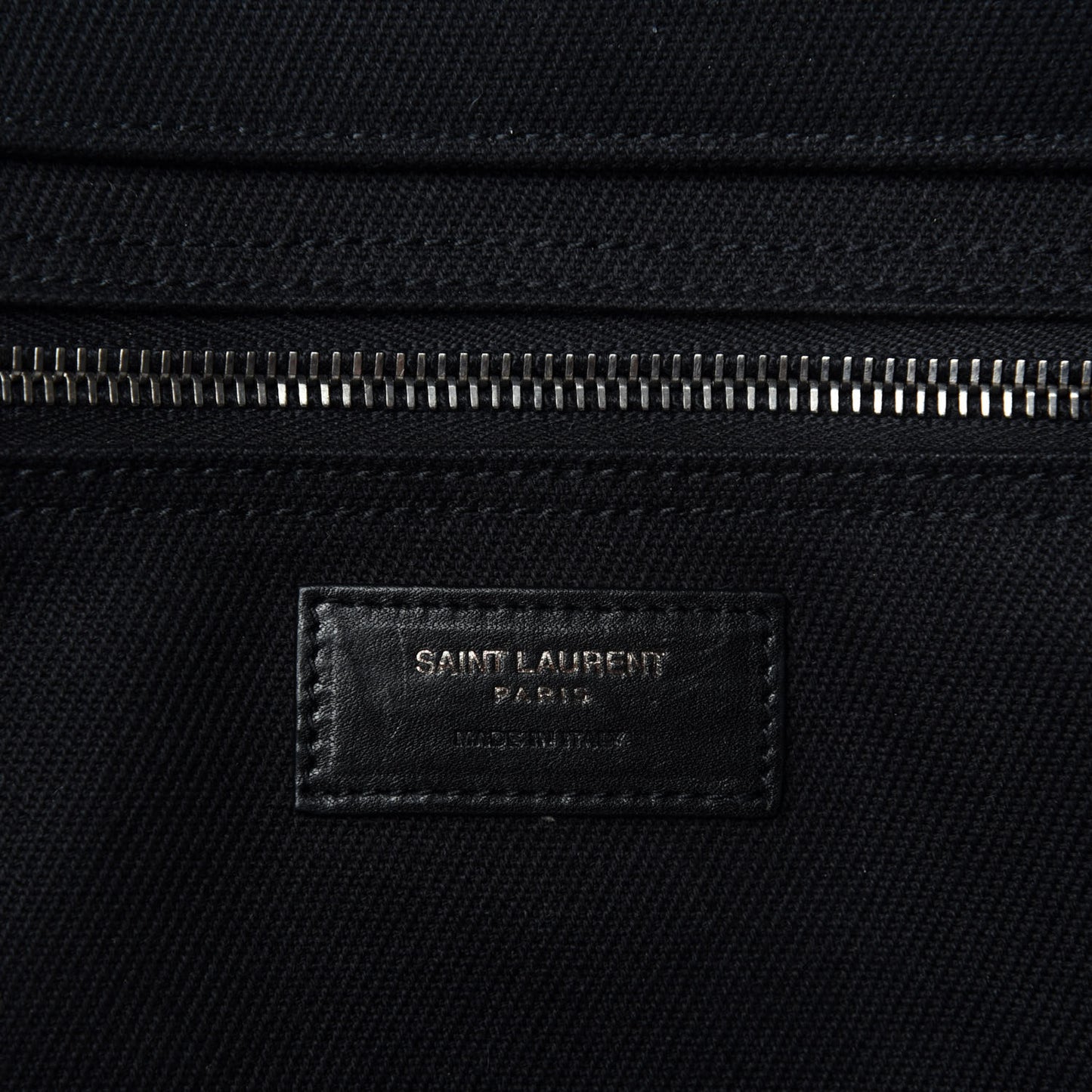 Linen Calfskin Rive Gauche Tote Black