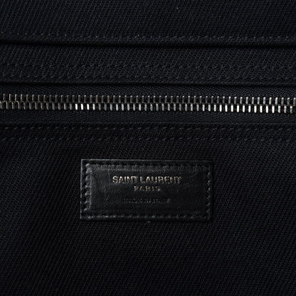 Saint Laurent Linen Calfskin Rive Gauche Tote Black 8 of 10