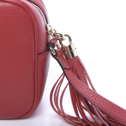 Gucci Pebbled Calfskin Small Soho Disco Bag Tabasco Red 12 of 14