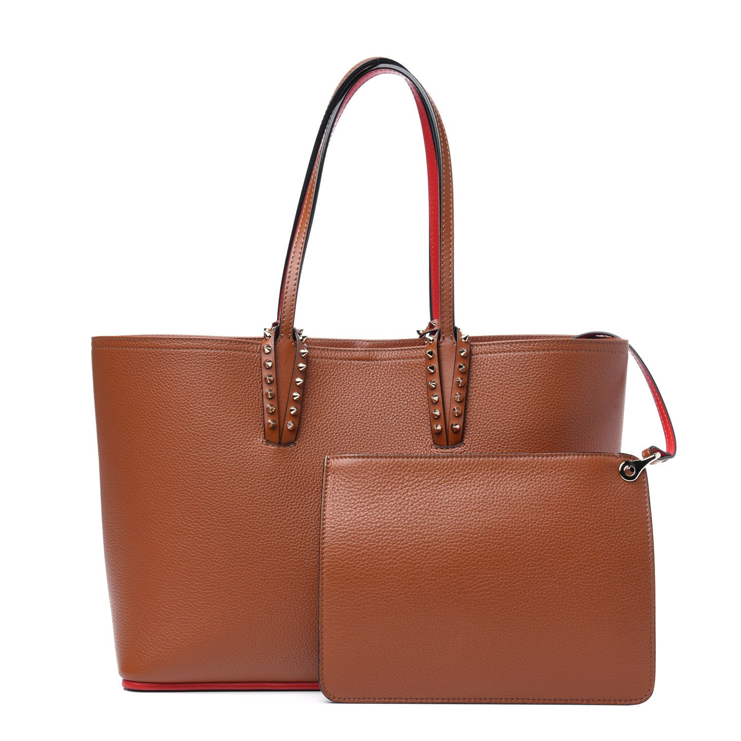 Christian Louboutin Calfskin Spikes East West Cabata Tote Coconut 1 of 13