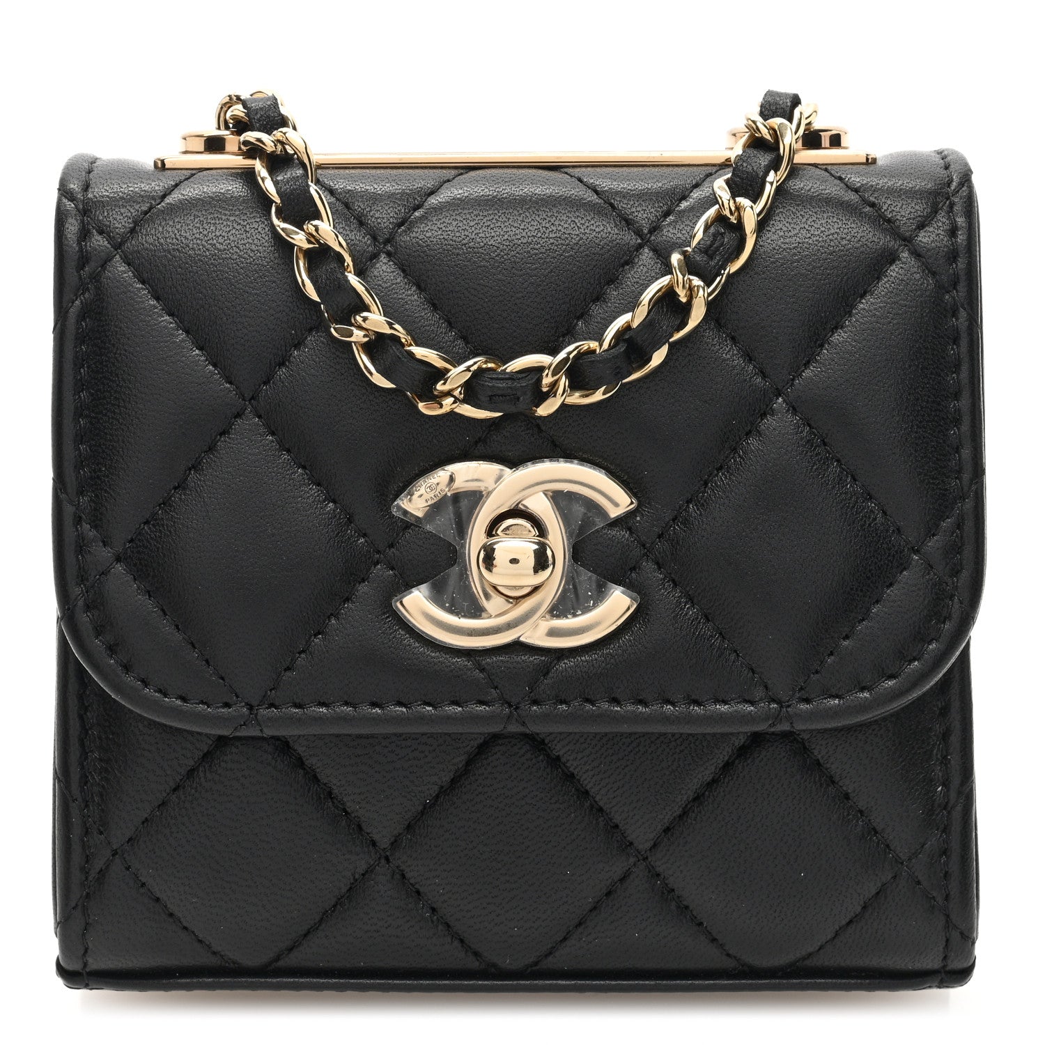 Chanel Lambskin Quilted Mini Trendy CC Clutch With Chain Black 1 of 10