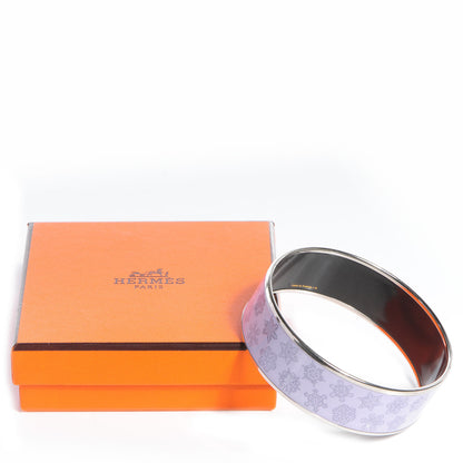 Hermes Enamel Printed Carillons D'Hiver Wide Bracelet 70 Purple 5 of 5