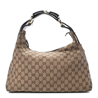 Gucci Monogram Medium Horsebit Chain Hobo Dark Brown 1 of 10