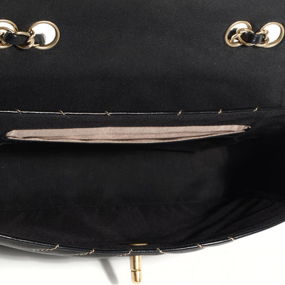 Chanel Lambskin Small Chevron Flap Black Beige 5 of 8