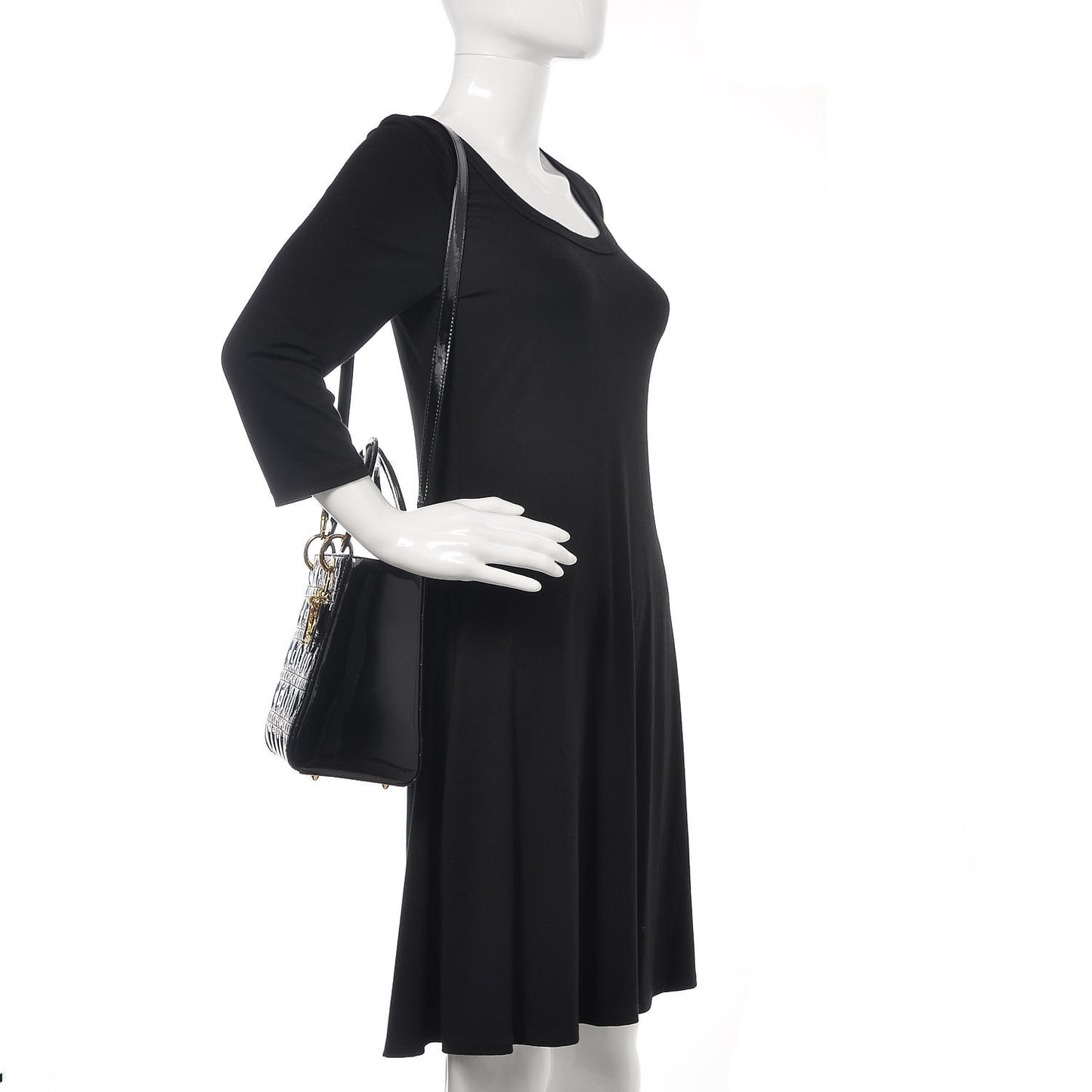Patent Cannage Medium Lady Dior Black