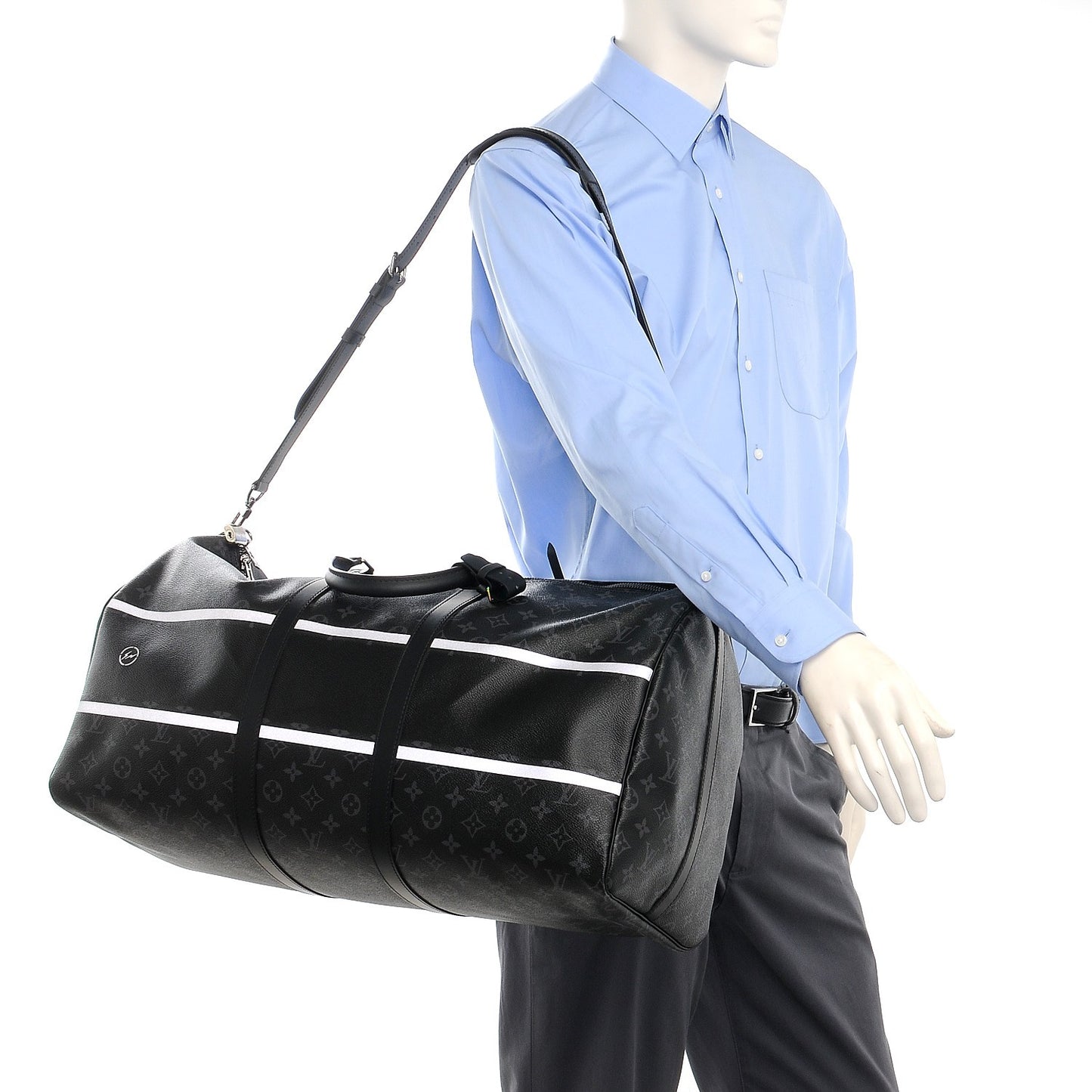 X FUJIWARA Monogram Eclipse Flash Fragment Keepall Bandouliere 55