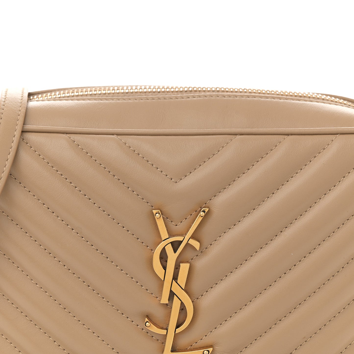 Calfskin Matelasse Monogram Lou Camera Bag Dark Beige