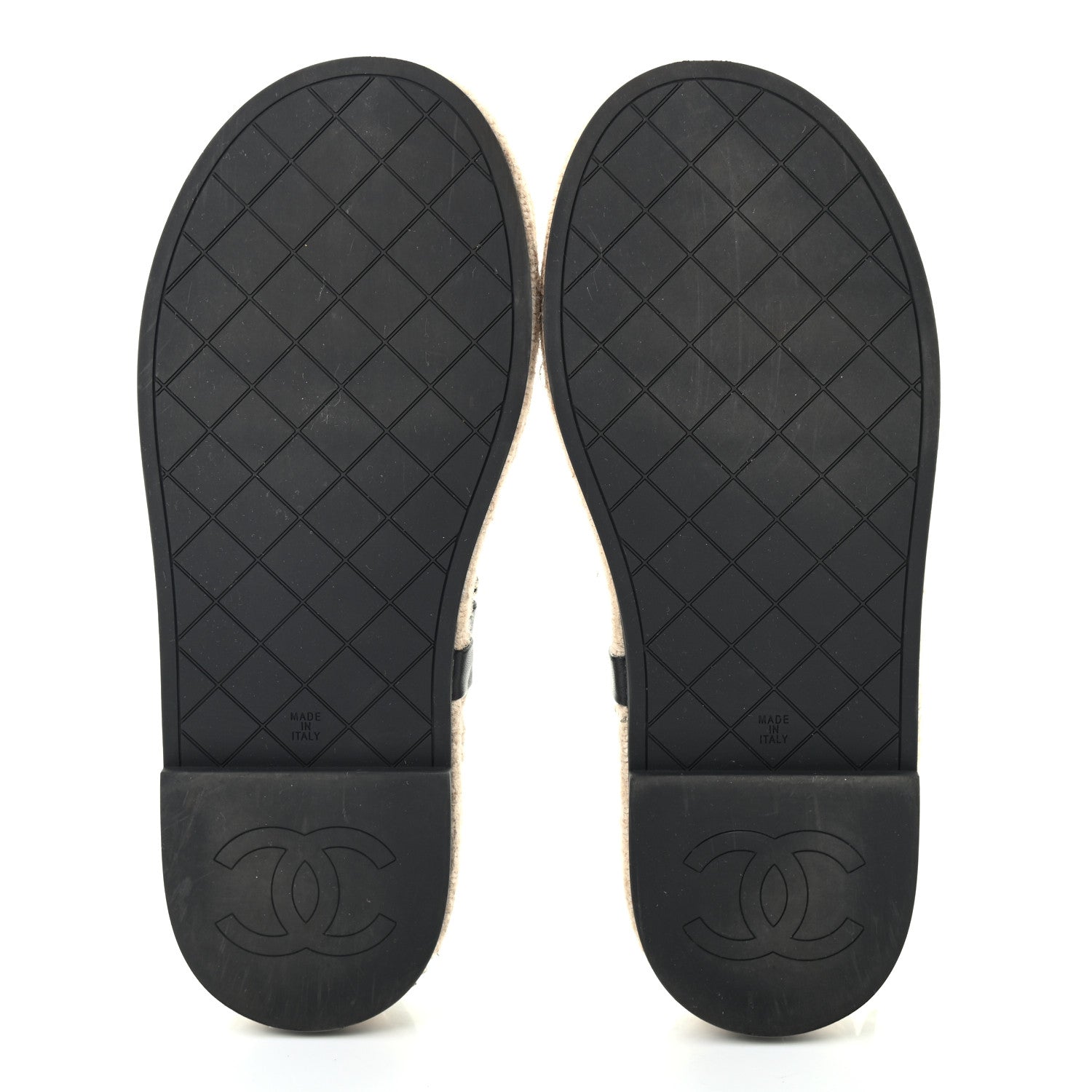 Chanel Lambskin Chain CC Thong Espadrille Sandals 39 Black 5 of 8