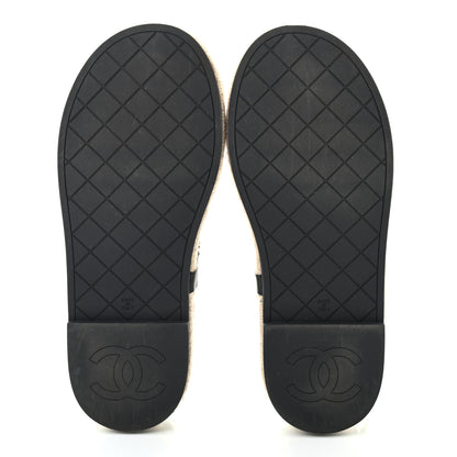 Chanel Lambskin Chain CC Thong Espadrille Sandals 39 Black 5 of 8