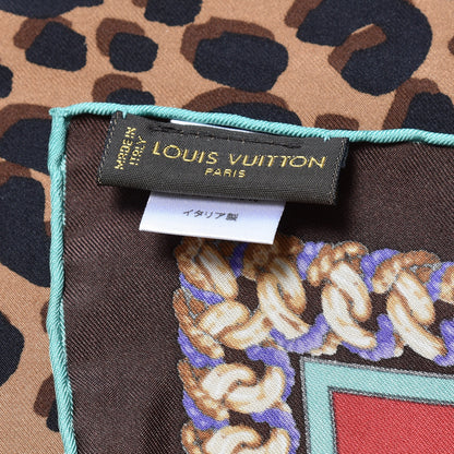 Louis Vuitton Silk Leopard Square Scarf 4 of 5
