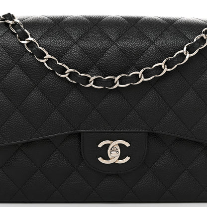 Chanel Caviar Quilted Jumbo Double Flap Black 7 of 11