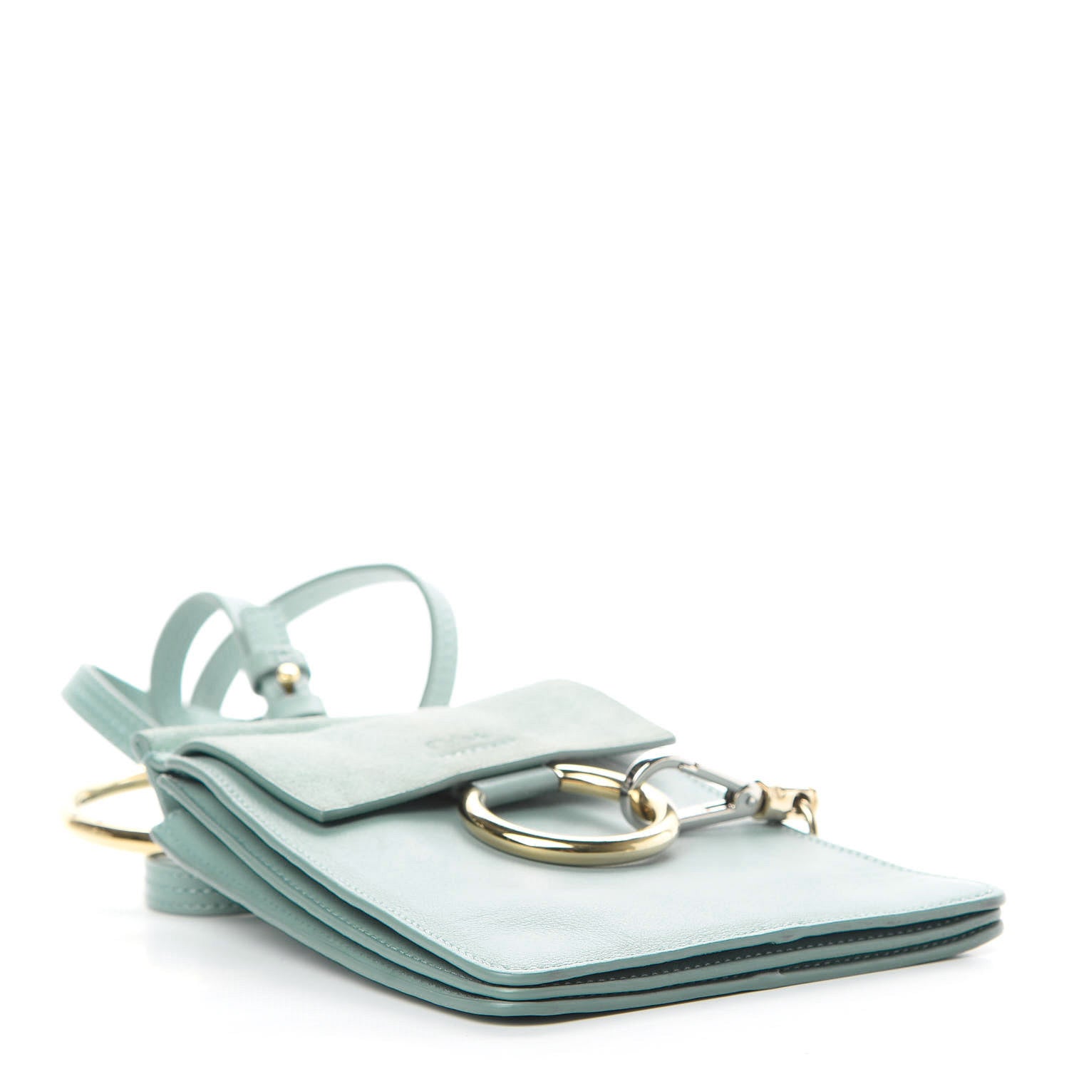 Chloe Suede Calfskin Mini Faye Bracelet Bag Cloudy Blue 4 of 13