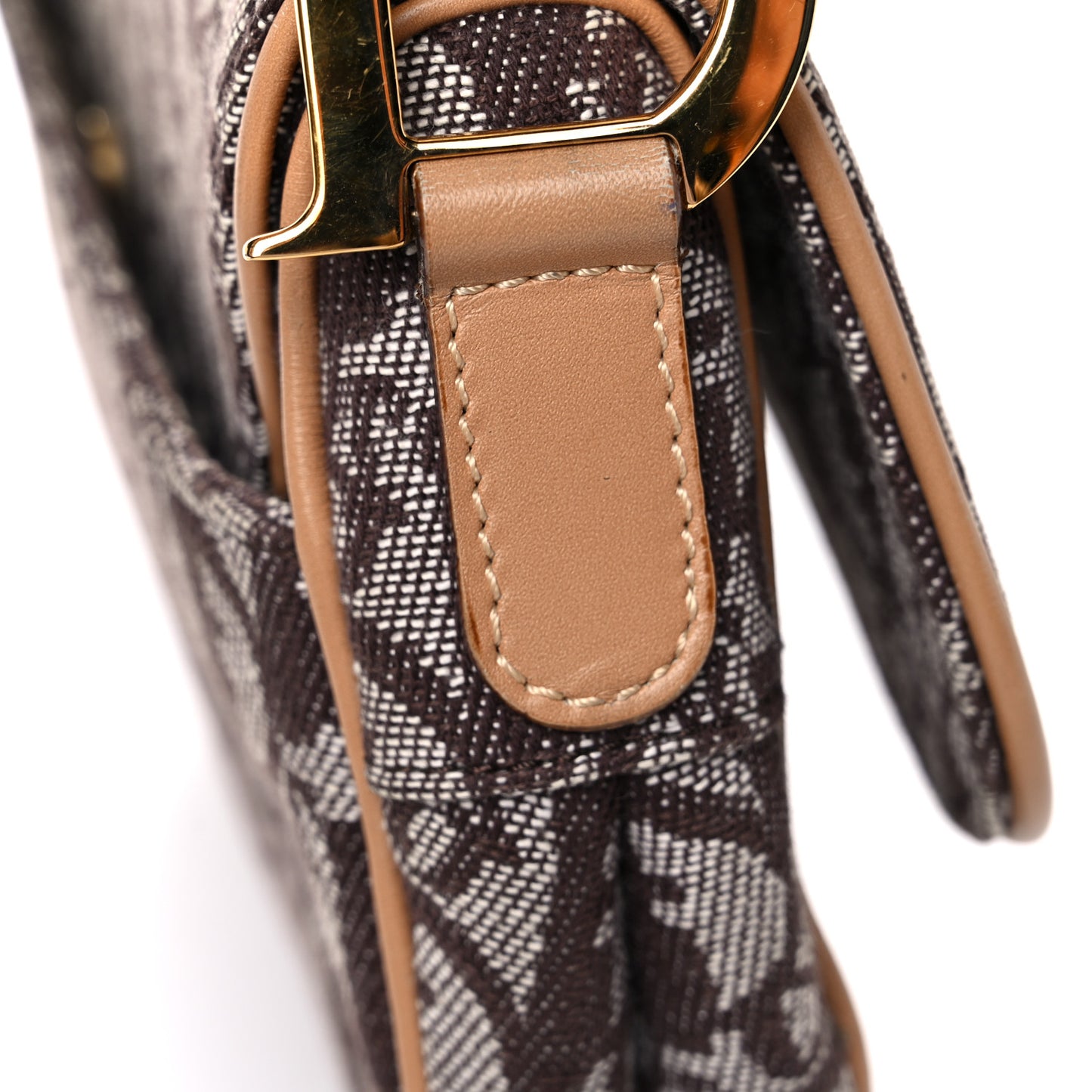 Monogram Double Saddle Bag Brown