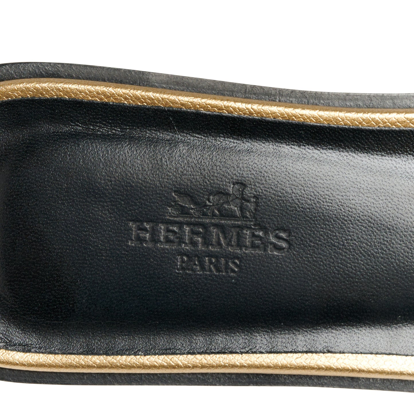 Metallic Epsom Oran Sandals 36.5 Vert Bronze