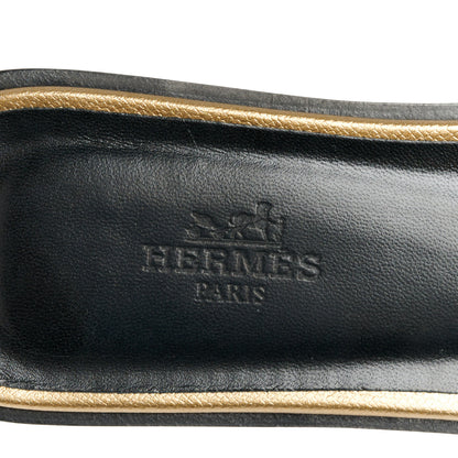 Hermes Metallic Epsom Oran Sandals 36.5 Vert Bronze 7 of 9