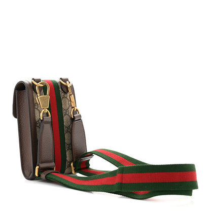Gucci GG Supreme Monogram Web Mini Ophidia Crossbody Bag Detachable Wallet Beige Ebony 4 of 16