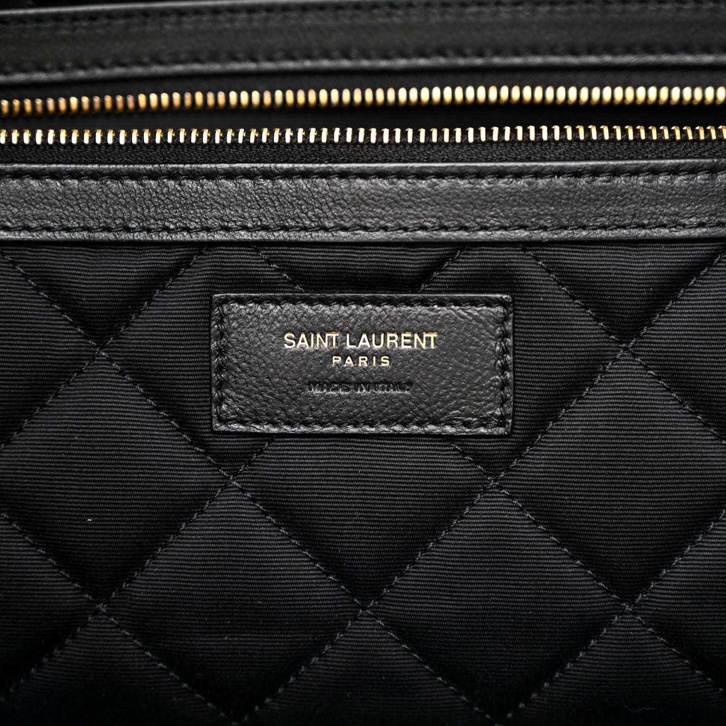 Calfskin Quilted ES Giant Travel Bag Black
