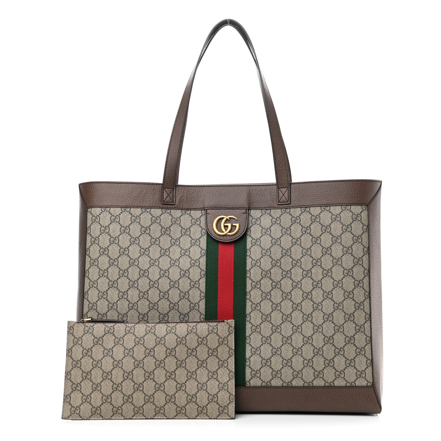 GG Supreme Monogram Web Ophidia Tote Brown