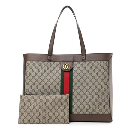 Gucci GG Supreme Monogram Web Ophidia Tote Brown 11 of 11