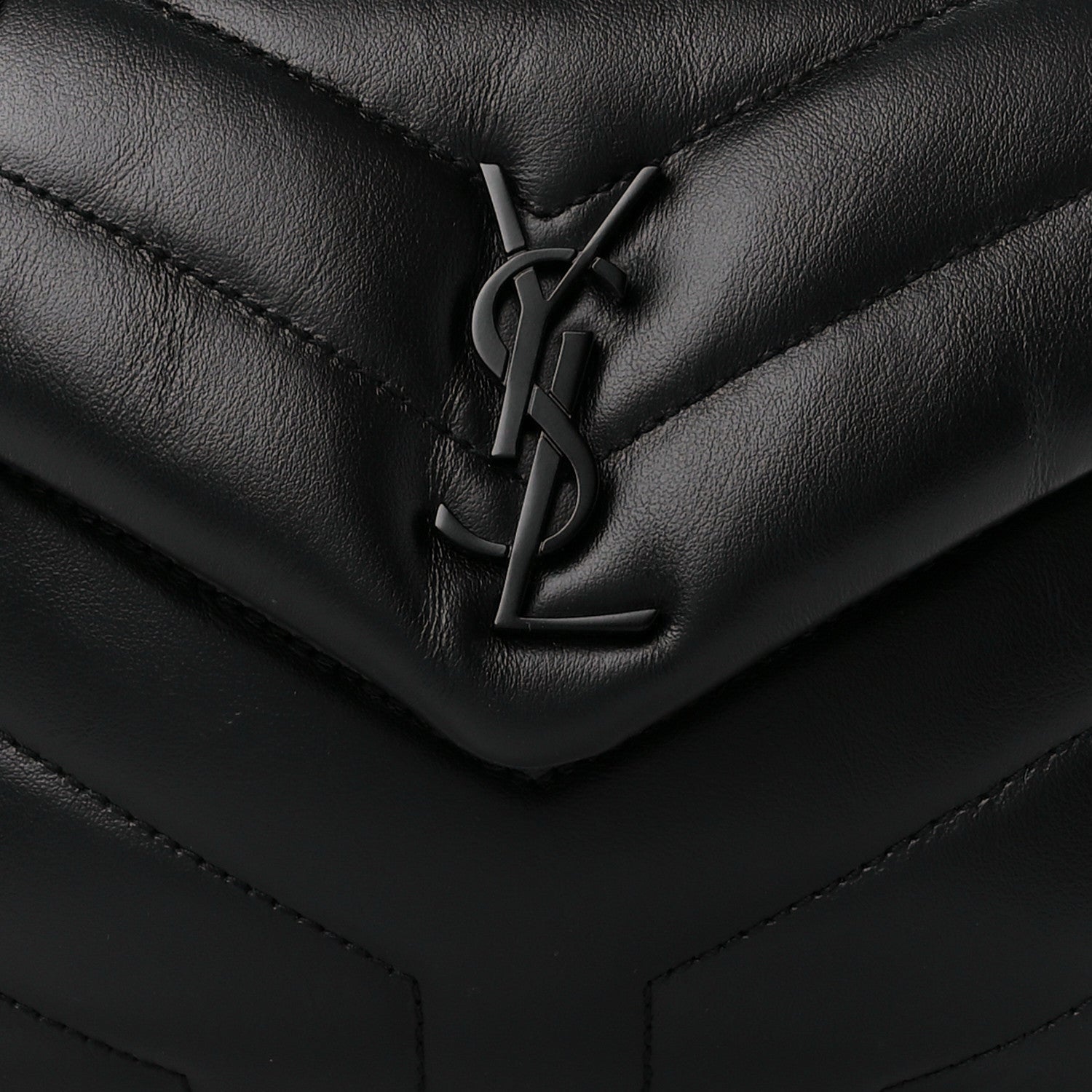 Saint Laurent Calfskin Y Quilted Monogram Monochrome Toy Loulou Crossbody Bag Black 9 of 12