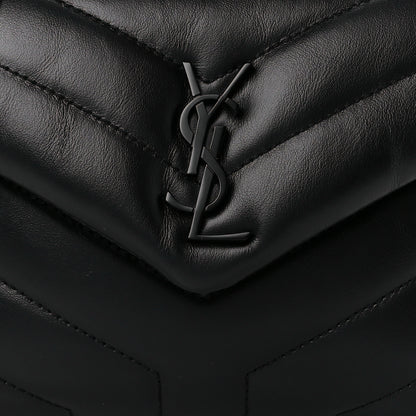 Saint Laurent Calfskin Y Quilted Monogram Monochrome Toy Loulou Crossbody Bag Black 9 of 12