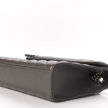 Saint Laurent Grain De Poudre Textured Mixed Matelasse Medium Triquilt Monogram Satchel Earth 7 of 8