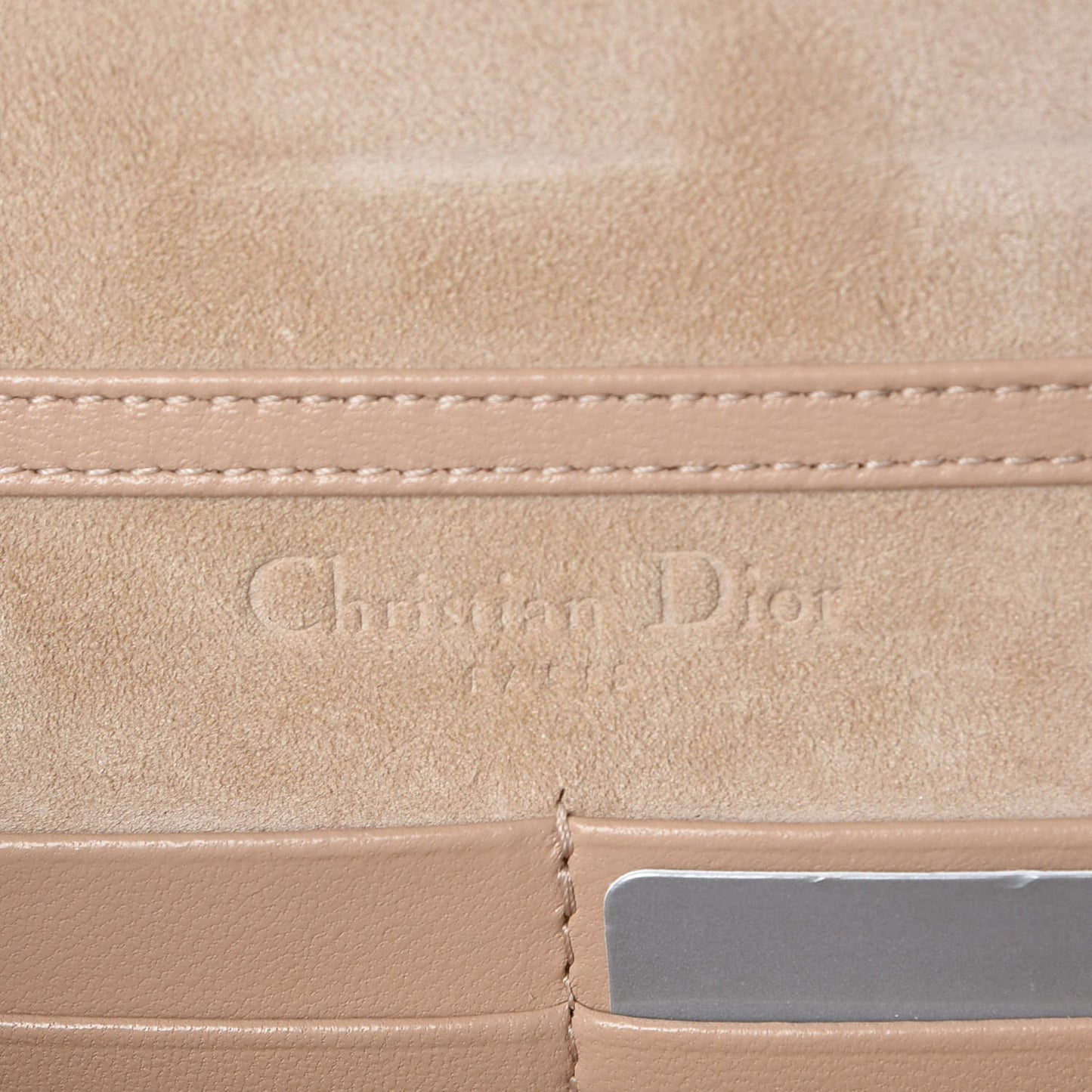 Grained Calfskin Diorama Wallet on Chain Pouch Nude
