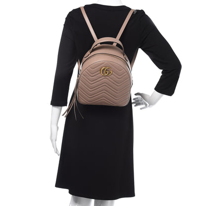 Gucci Calfskin Matelasse GG Marmont Backpack Porcelain Rose 2 of 15