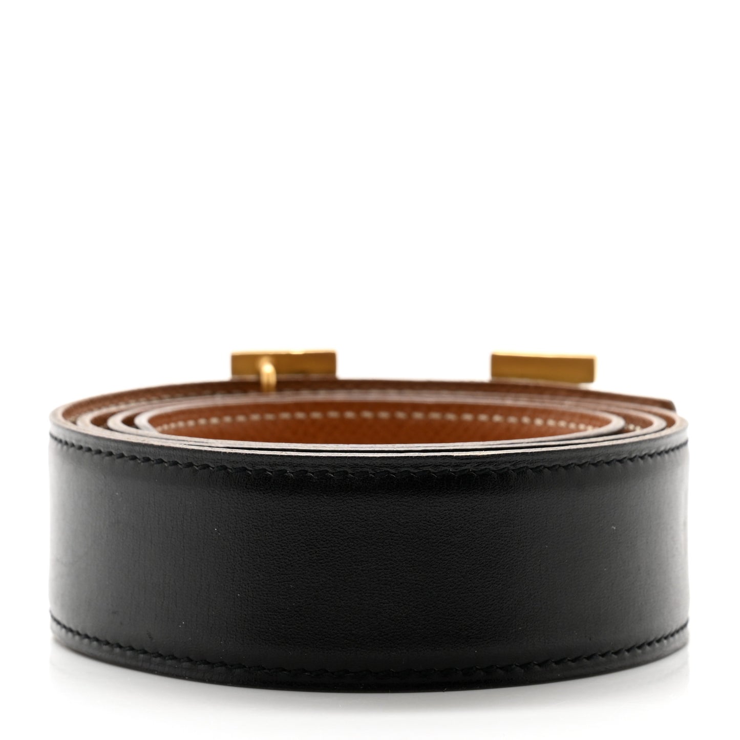 Box Epsom 32mm H Belt 80 32 Black Gold